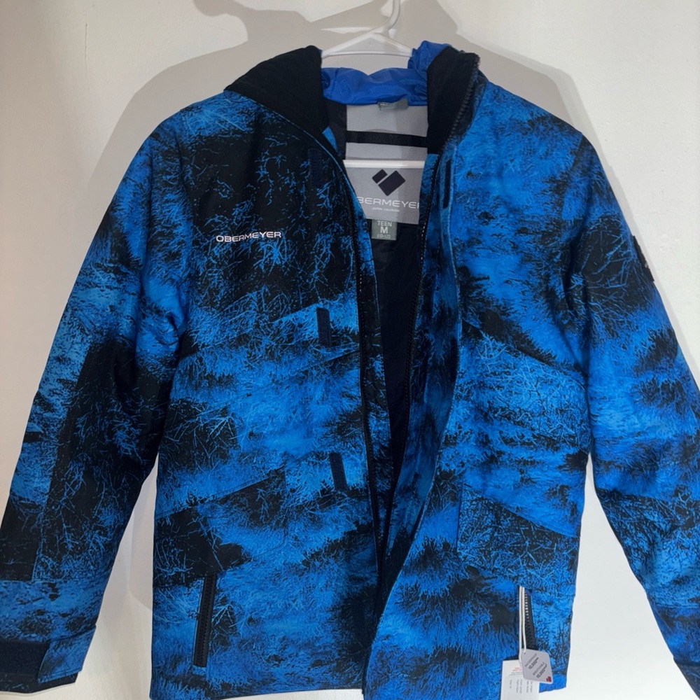 Obermeyer Kids Vibrant Blue and Black Puffer Jacket